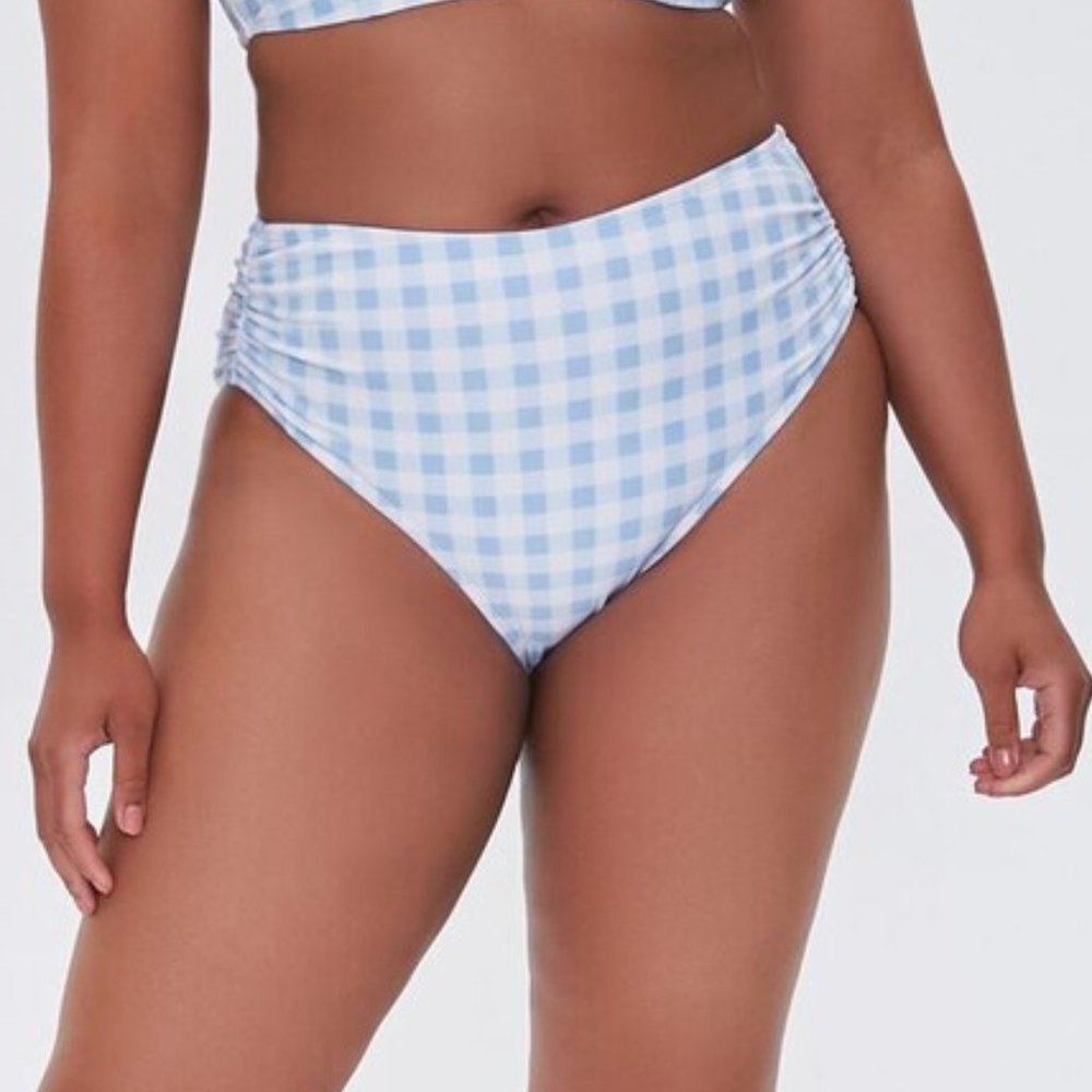 Forever 21 Blue Gingham Bikini Bottom 3x